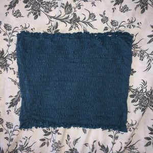 Turquoise tube top / crop top